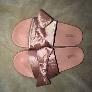 Pink Bow Slip on Sandals